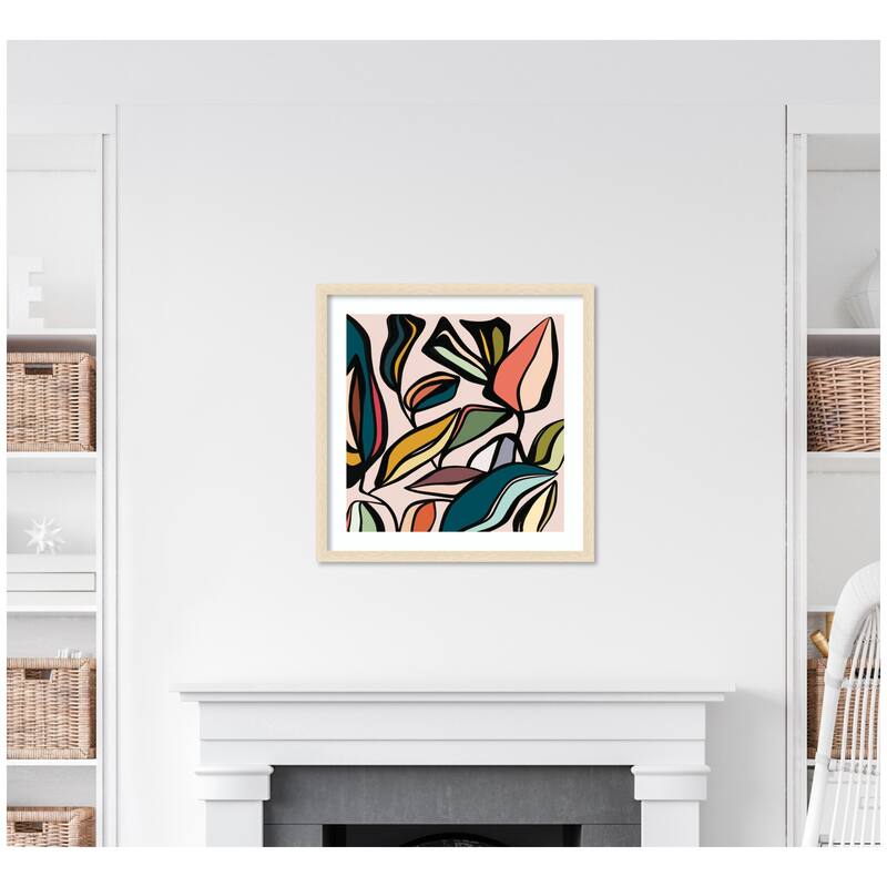 Kate and Laurel Fanciful Ficus SQ Expansion by Alicia Bock Framed Wall Art Print