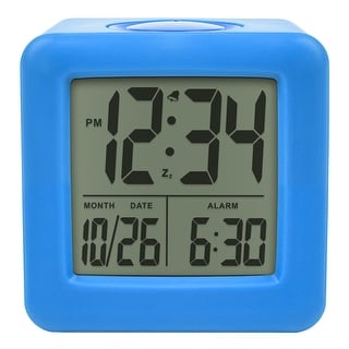 Equity 70913 Digital Blue Silicone Cube Alarm with On-Demand Backlight