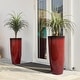 preview thumbnail 6 of 47, Glitzhome 30"H Set of 2 Oversized Gradient Cobalt Blue/Turquoise/Red Tall Plastic Planter