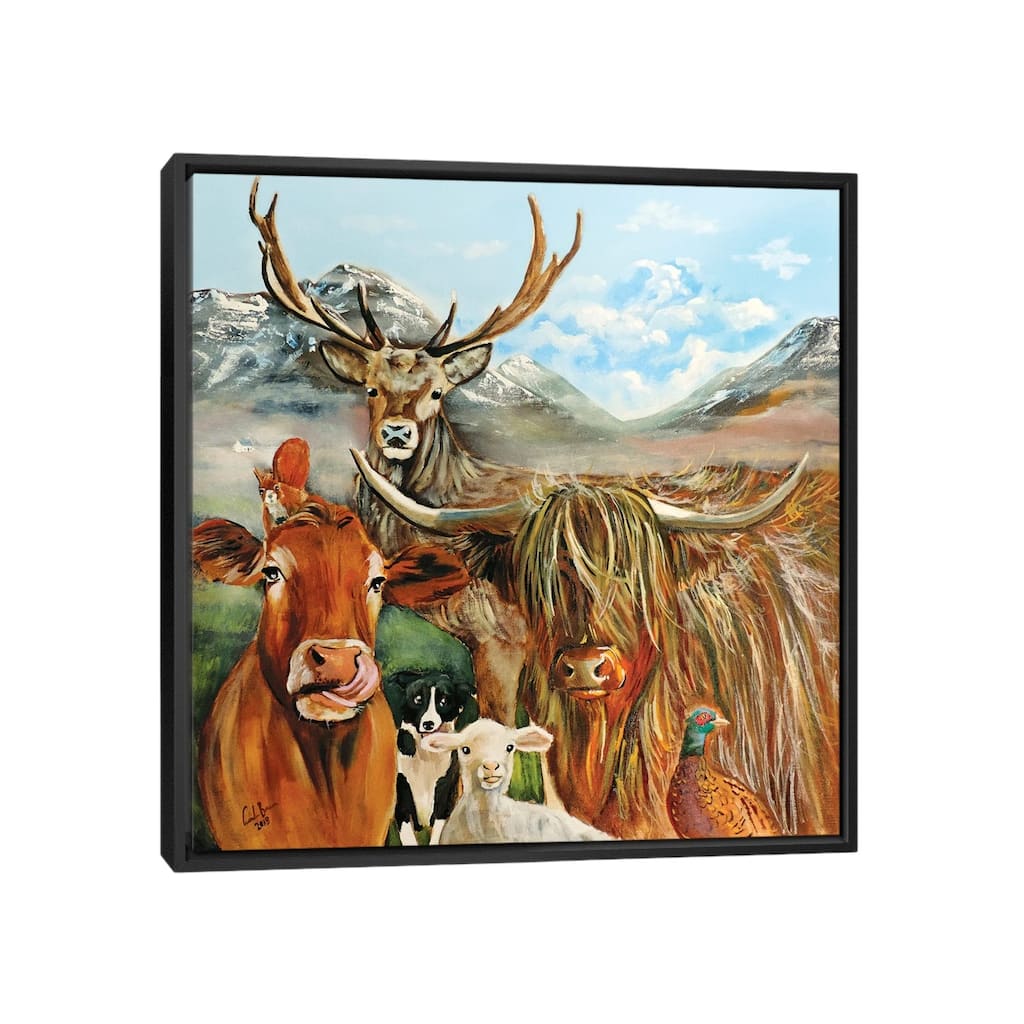 iCanvas "Scottish Locals" by Gordon Bruce Framed Canvas Print