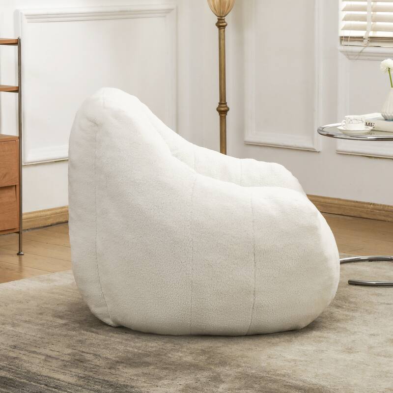 Modern Teddy Bean Bag Chair with Memory Foam Filler, Set of 1