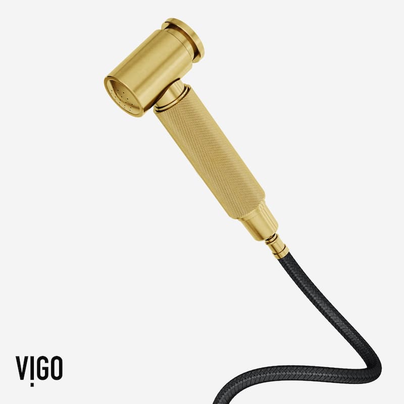 VIGO Cass 13" H Widespread Pull-Out Sprayer Kitchen Faucet