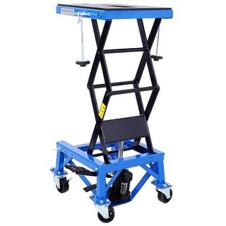 DNA MOTORING Hydraulic Motorcycle Lift Table - 300lb Capacity, 13.7" To 34" Height, Foot Pedal Operated