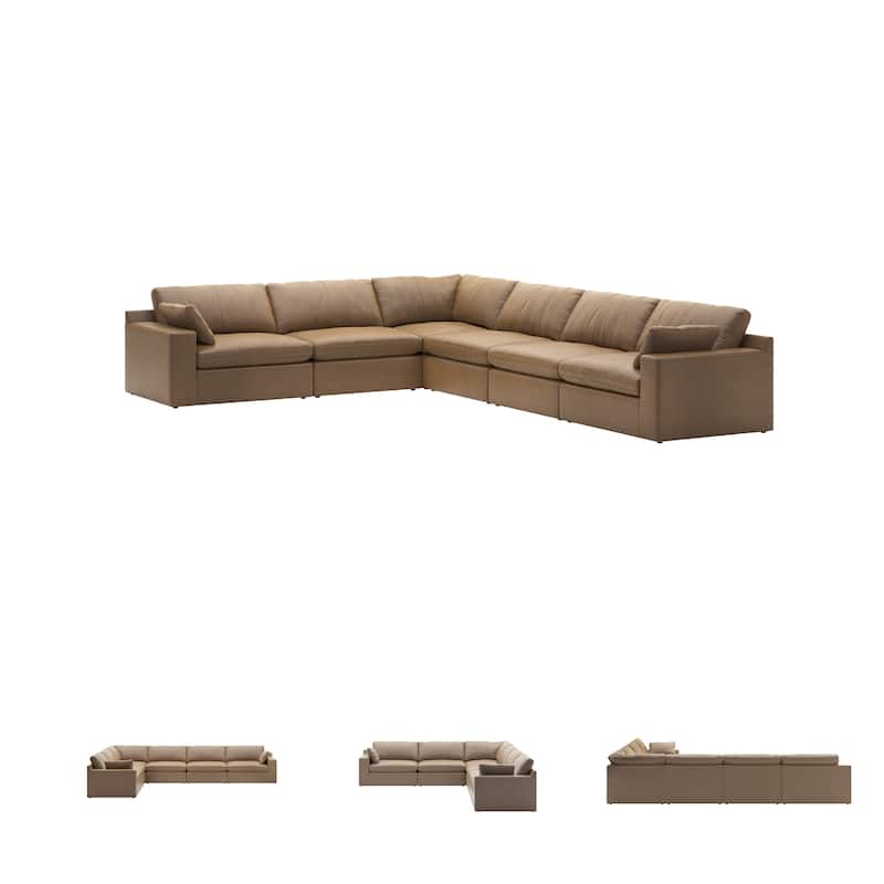 Signature Design by Ashley Emilia Medium Brown 6-Piece Sectional - 170"W x 130"D x 36"H