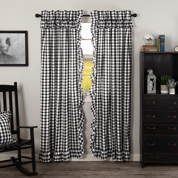 Annie Buffalo Check Ruffled Panel Set - Panel 84x40