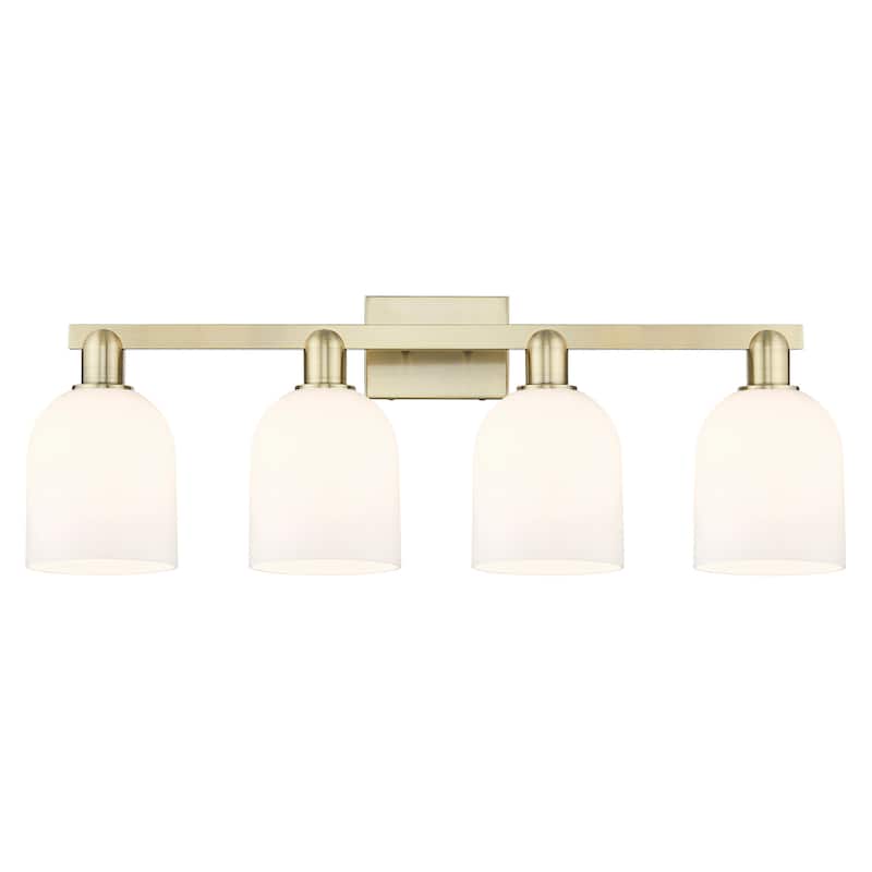 Innovations Lighting 716-4W-12-33 Bella Vanity Bella 4 Light 33" Wide - Antique Brass / White