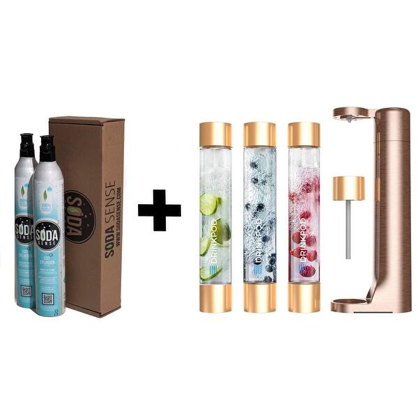 FizzPod One Touch Home Sparking Soda Maker Machine with 3Bottles & 2