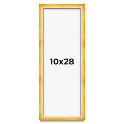 10x28 Shadow Box Frame Gold | 1.625 Inches Deep Real Wood Traditional
