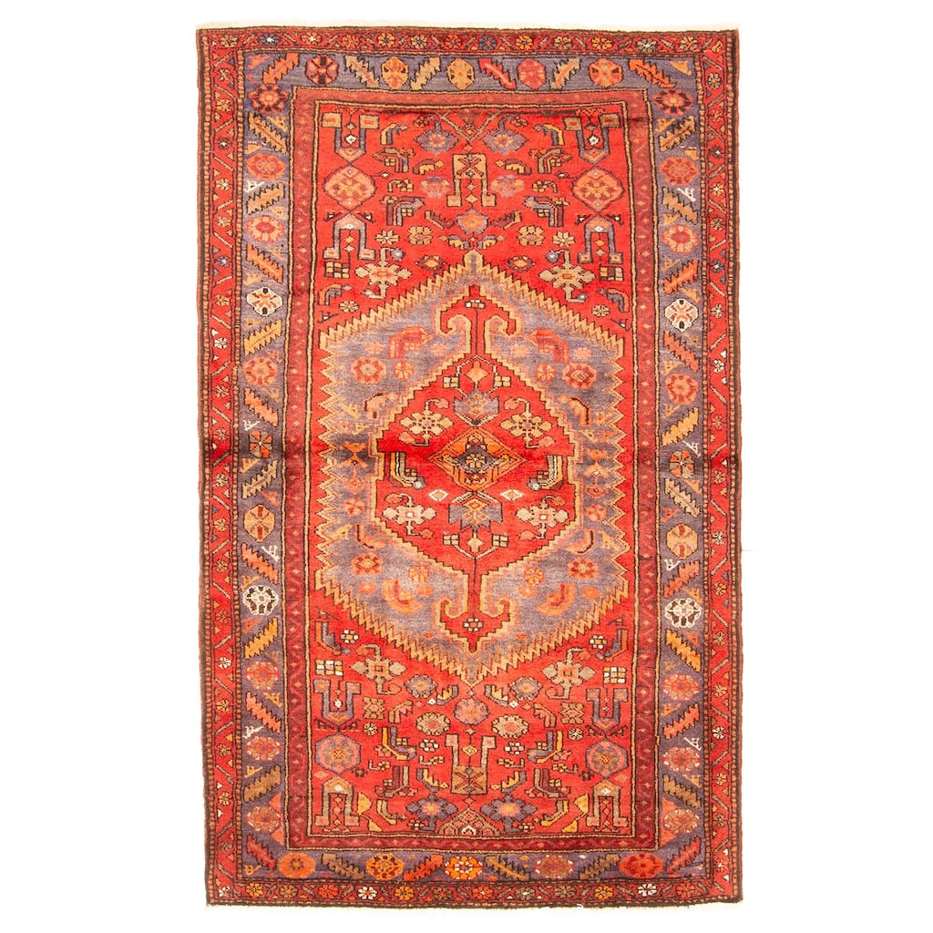 ECARPETGALLERY Hand-knotted Andelz Red Wool Rug - 3'11 x 6'6