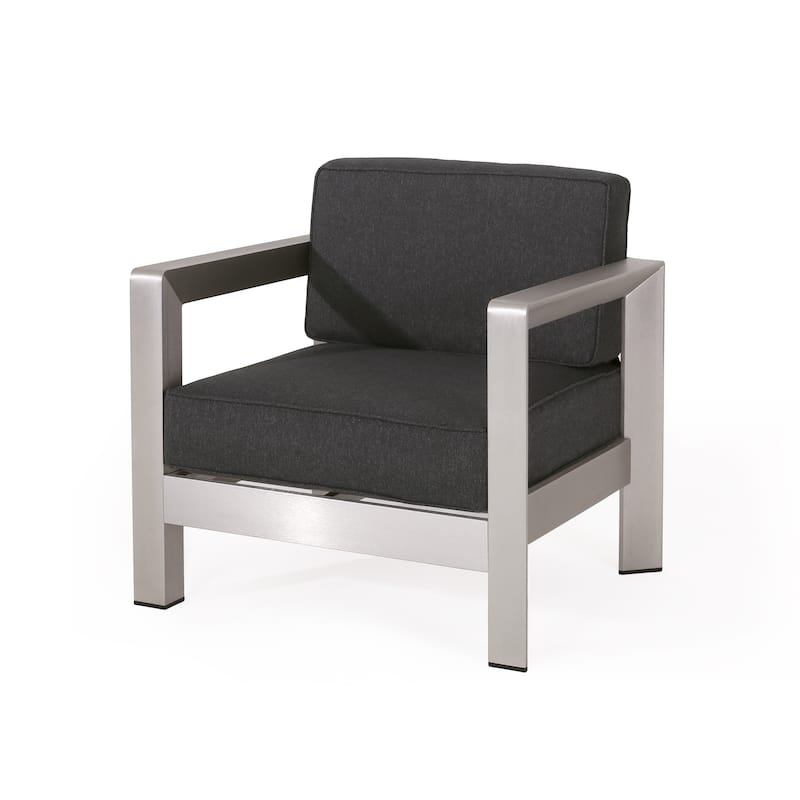 Aviara Outdoor Aluminum Club Chair with Cushions by Christopher Knight Home