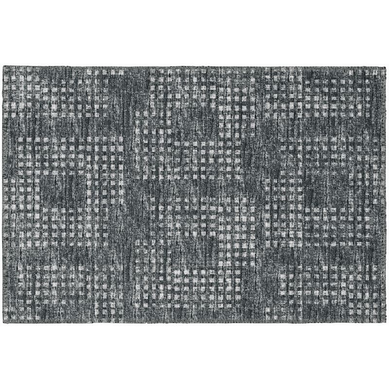 Indoor/ Outdoor Eleanor Modern Houndstooth Washable Rug