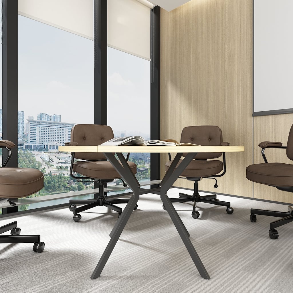 46.9" Chic & Versatile Round Dining Table Office Meeting Table