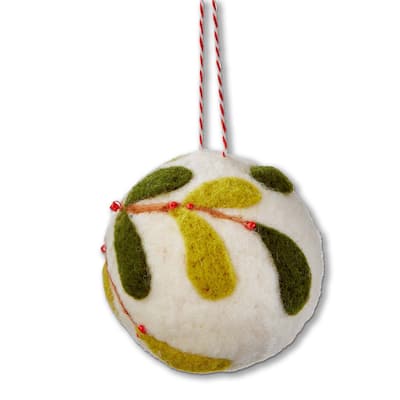 Multicolor Holiday Sprig Felt Ornament 3.15 in Tree Ornament for Christmas Wool Dust Clean