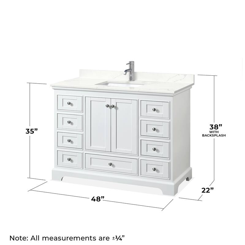 Wyndham Collection WCS202048S-QTZ-UNSMXX Deborah 48" Free Standing