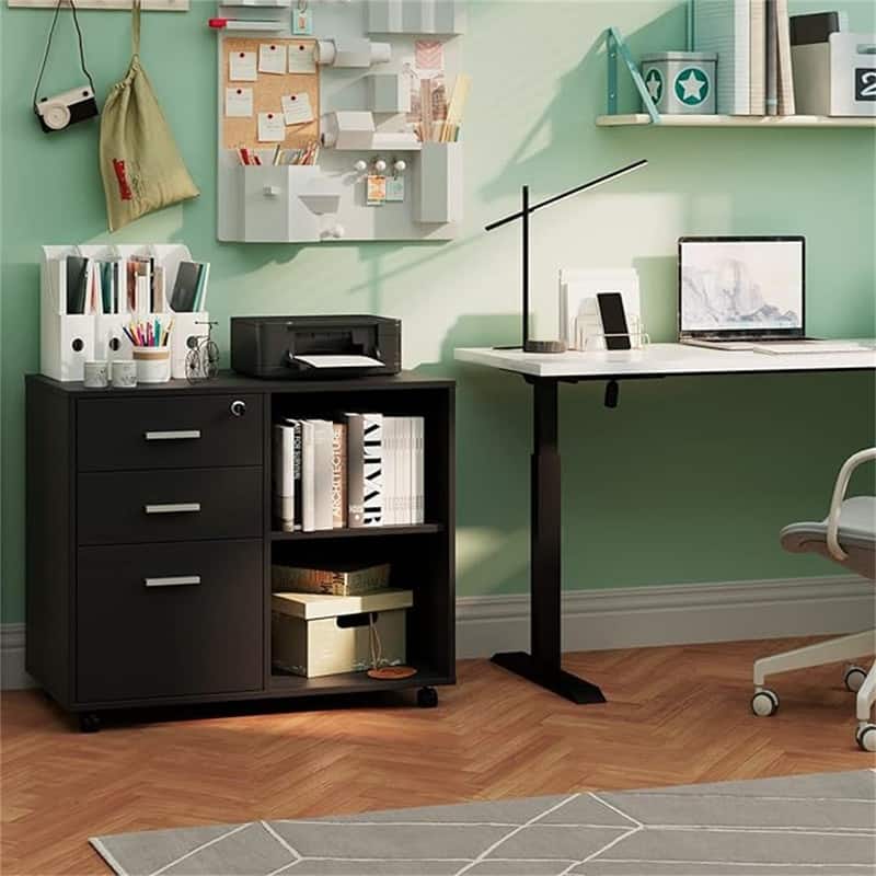 Wood Filing Cabinet - 15.75"D x 31.69"W x 26.29"H