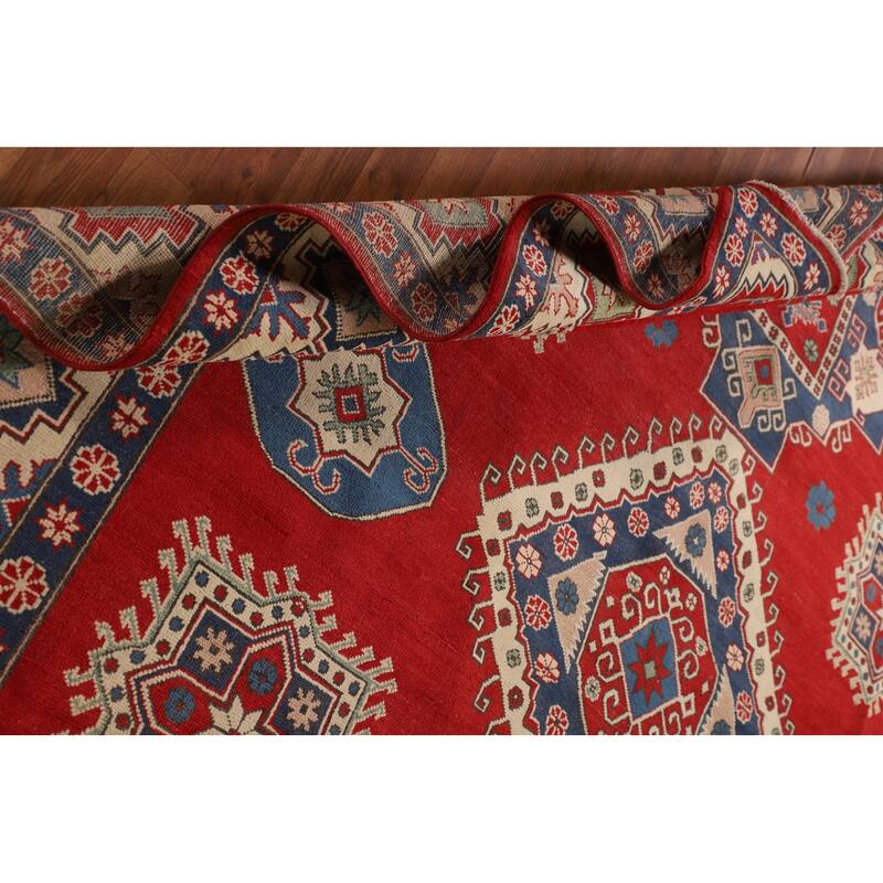 Red Kazak Rug Hand-Knotted Living Room Wool Carpet - 8'3"x 11'0"