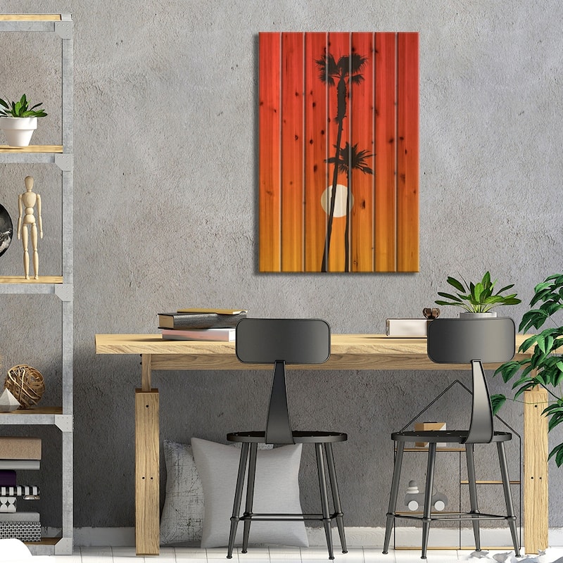 Paradiso - Orange Print On Wood by Kubistika - Multi-Color