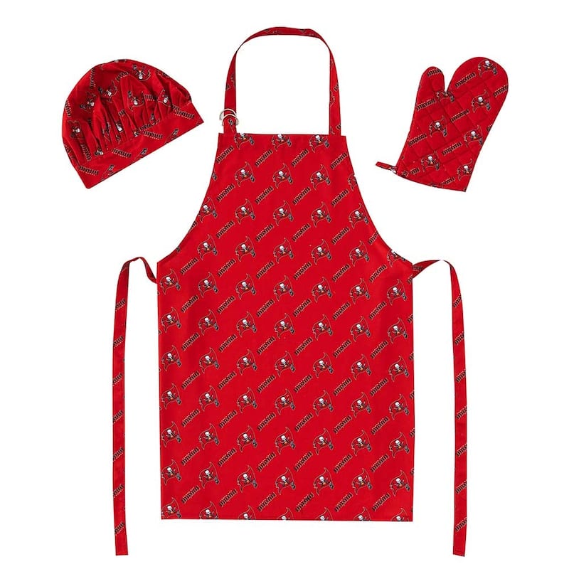 NFL Officially Licensed 3-piece BBQ Apron, Mitt, Hat Set - Tampa Bay Buccaneers