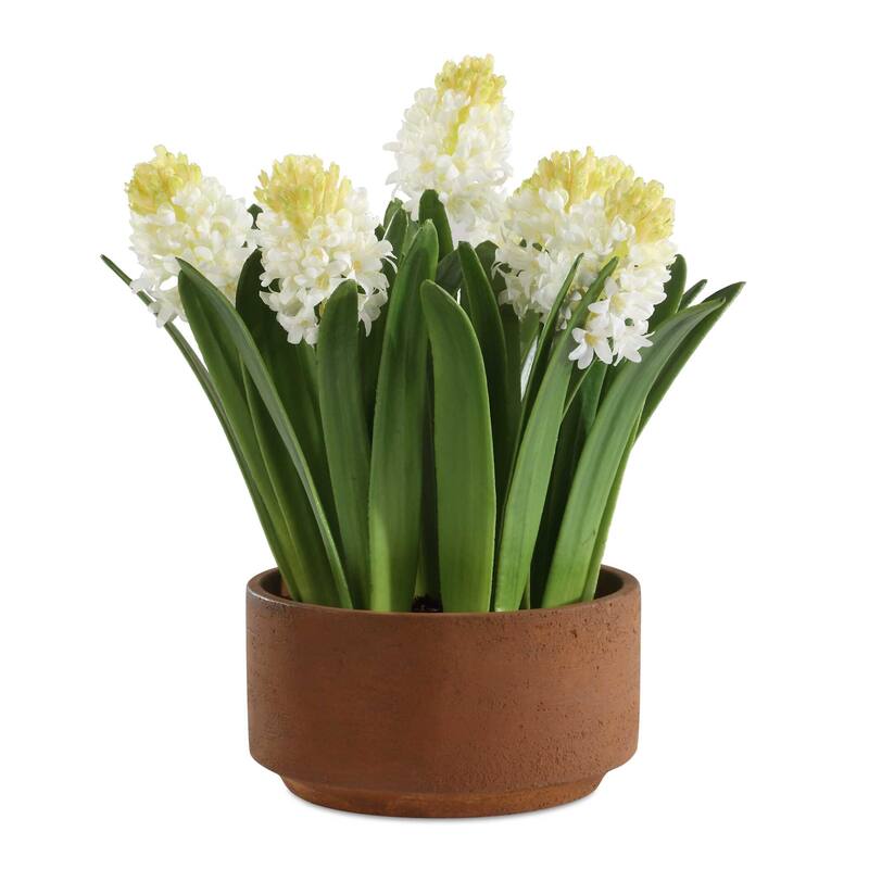 Uttermost 60242 Sincerity 17" Wide Hyacinth Flower Artificial Plant in - White / Terracotta - White / Terracotta