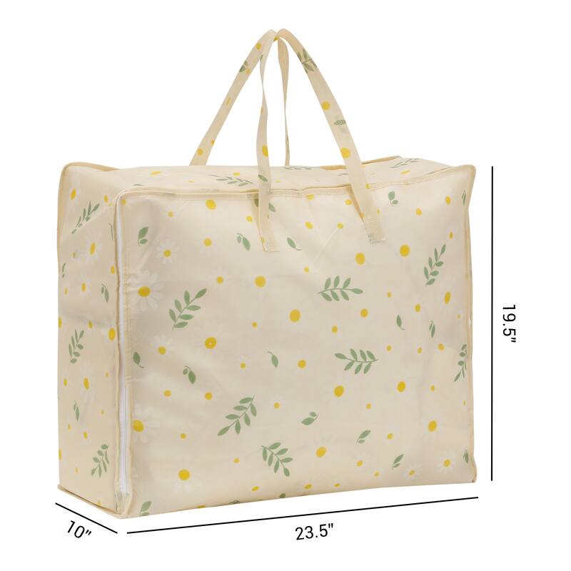 Clothes Storage, 1 Pcs Storage Bags, Moving Bags for Organizing Clothing, Closet Organizers and Storage with Handles - Beige - 23.5*19.5*10in