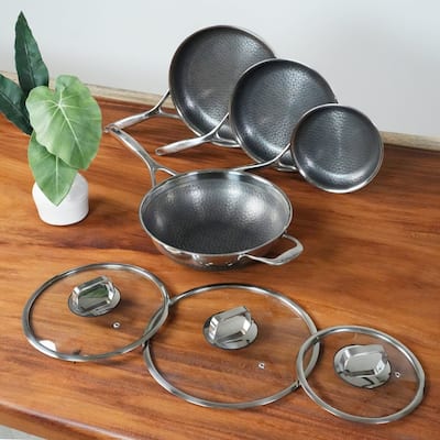 DiamondClad 7pc Hybrid Nonstick Stainless Steel Fry Pan Cookware Set
