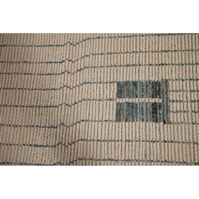 Earth Tone Moroccan Large Area Rug Hand-Knotted Oriental Wool Carpet - 11'9" x 15'3"