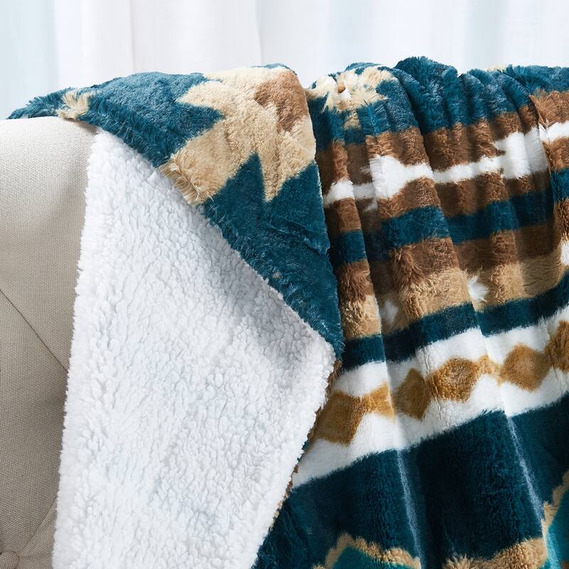 Fauxfur Southwest Throw with Sherpa Backing