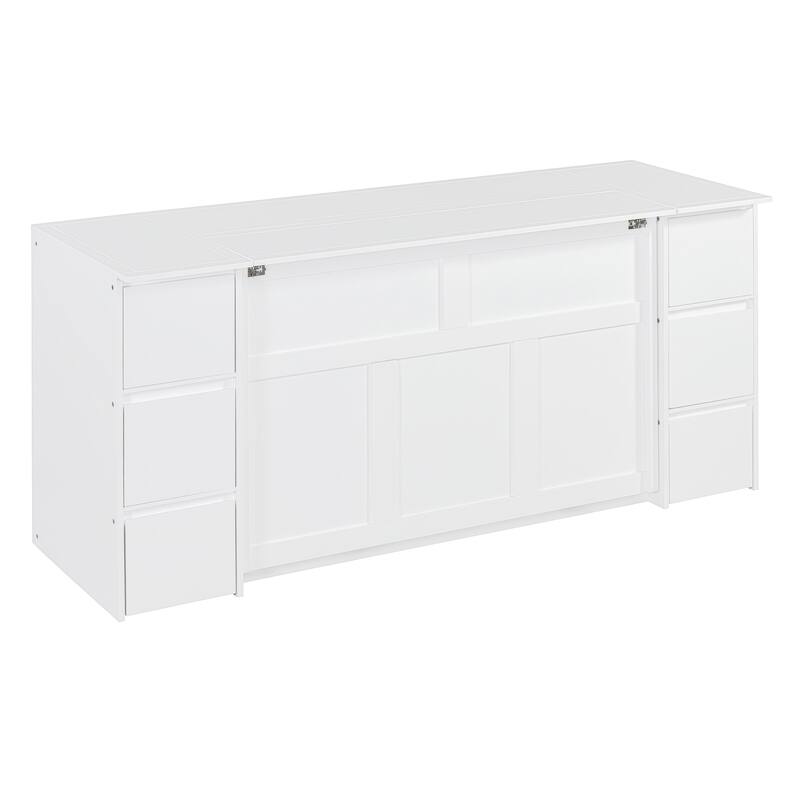 Murphy Bed with Drawers, Cabinets, USB Ports
