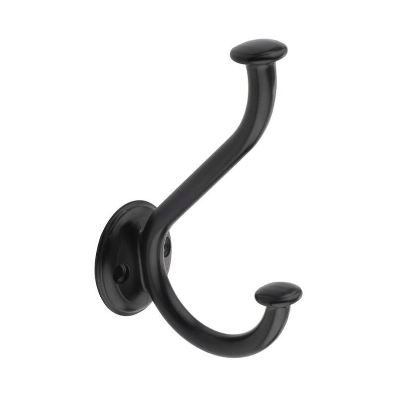 Matte Black Double Robe and Coat Hooks - matte black
