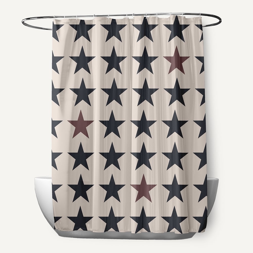 Stars with Blue and Red Shower Curtain