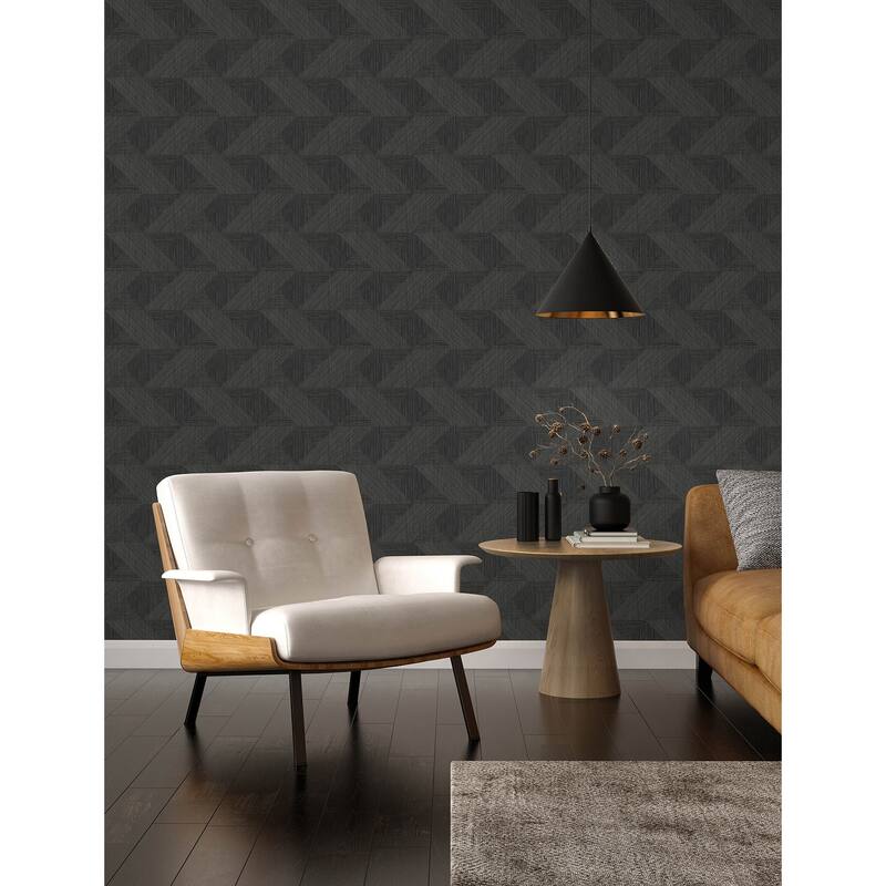 A-Street Prints Presley Black Tessellation Wallpaper