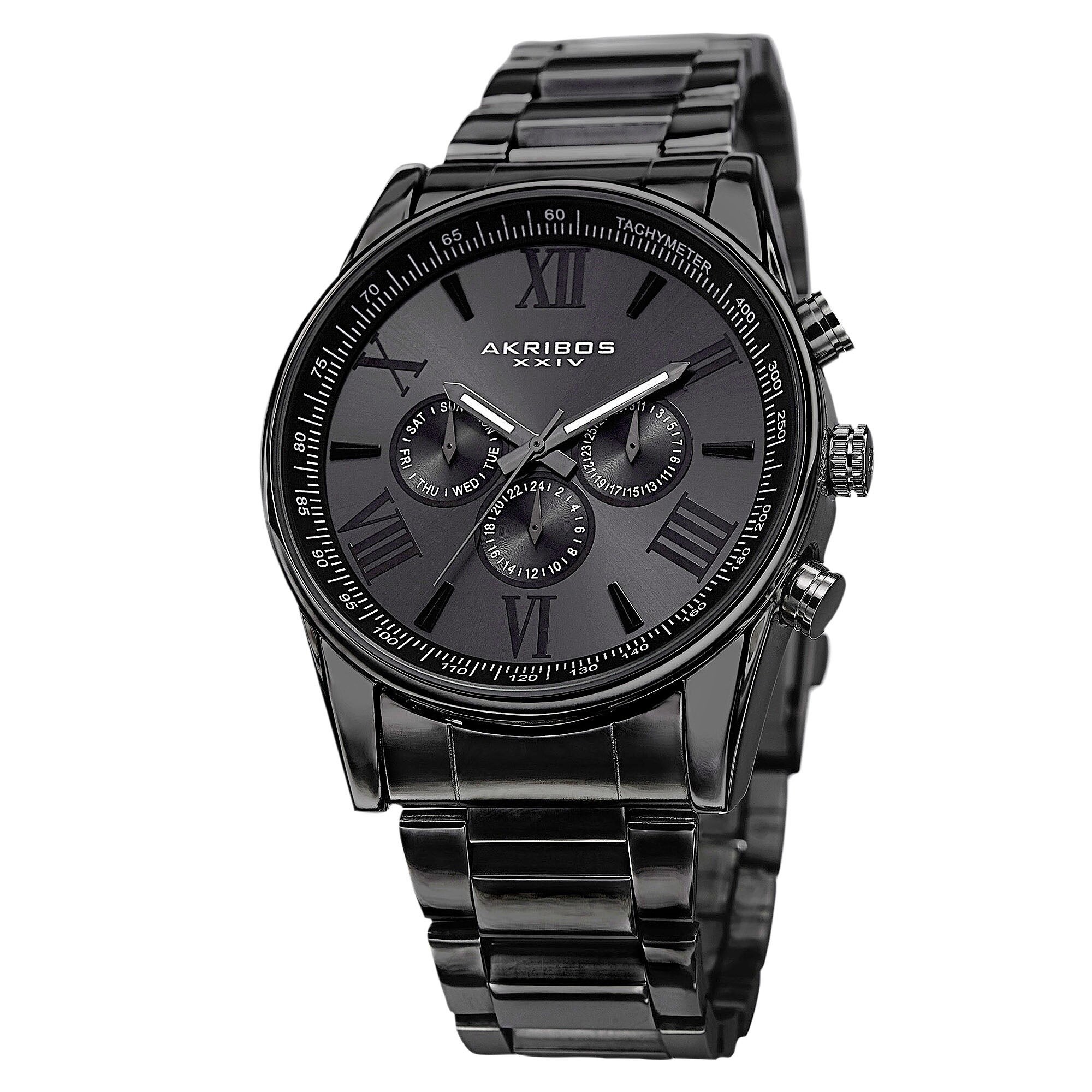 Akribos XXIV Men's Multifunction Tachymeter Stainless Steel