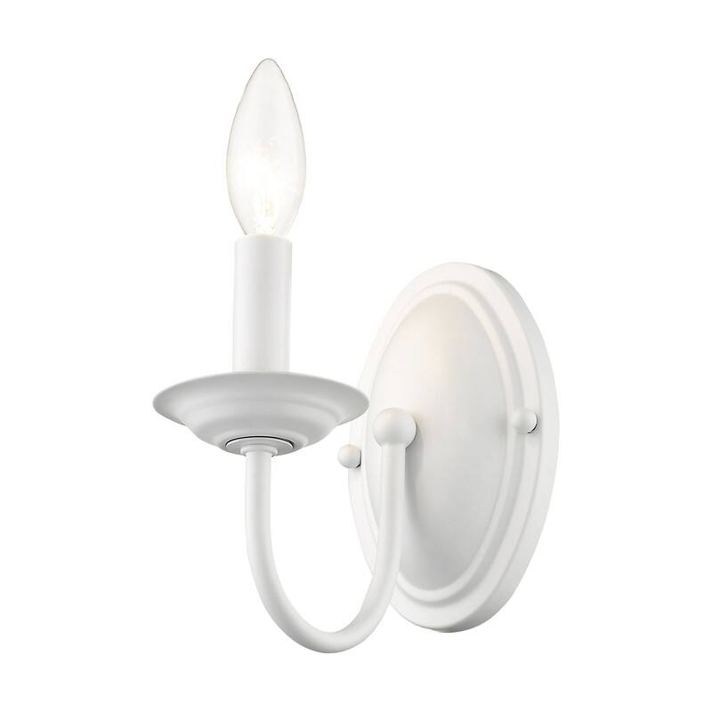 Livex Lighting 1 Light White Wall Sconce, 4151-03 - 4.25" W 7" H 6.5" EXT