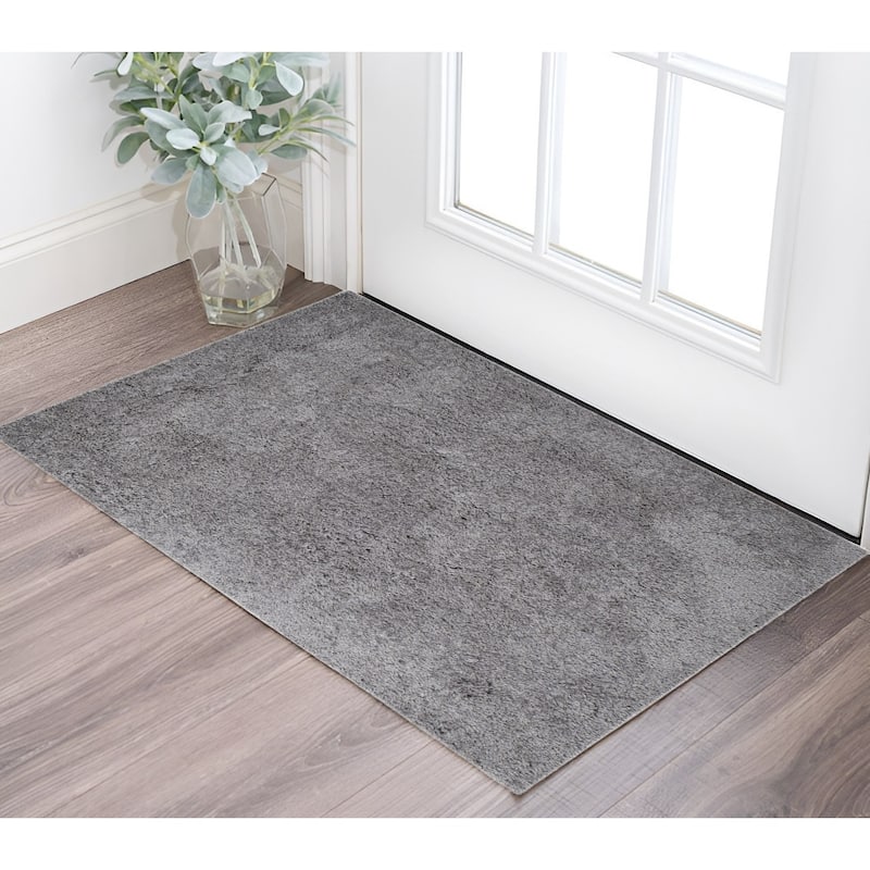 HomeRoots Solid Color Transitional Rectangle Area Rug - 36.00 in. x 24.00 in. x 2.00 in. - 36.00 in. x 24.00 in.  x 2.00 in.