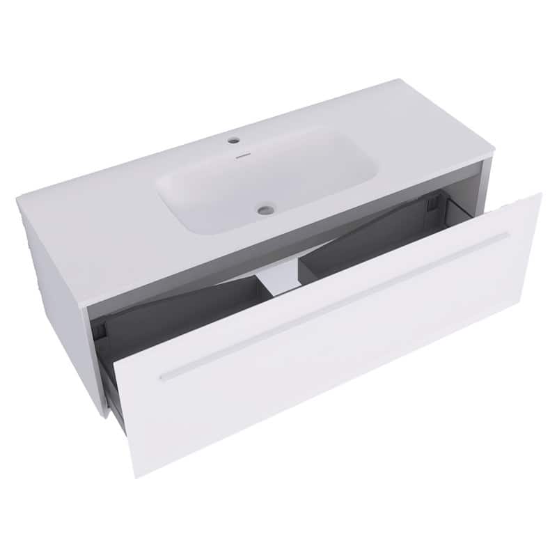 60 inch Plywood Floating Bathroom Vanity Set with Solid Surface Sink - 60" x 18"