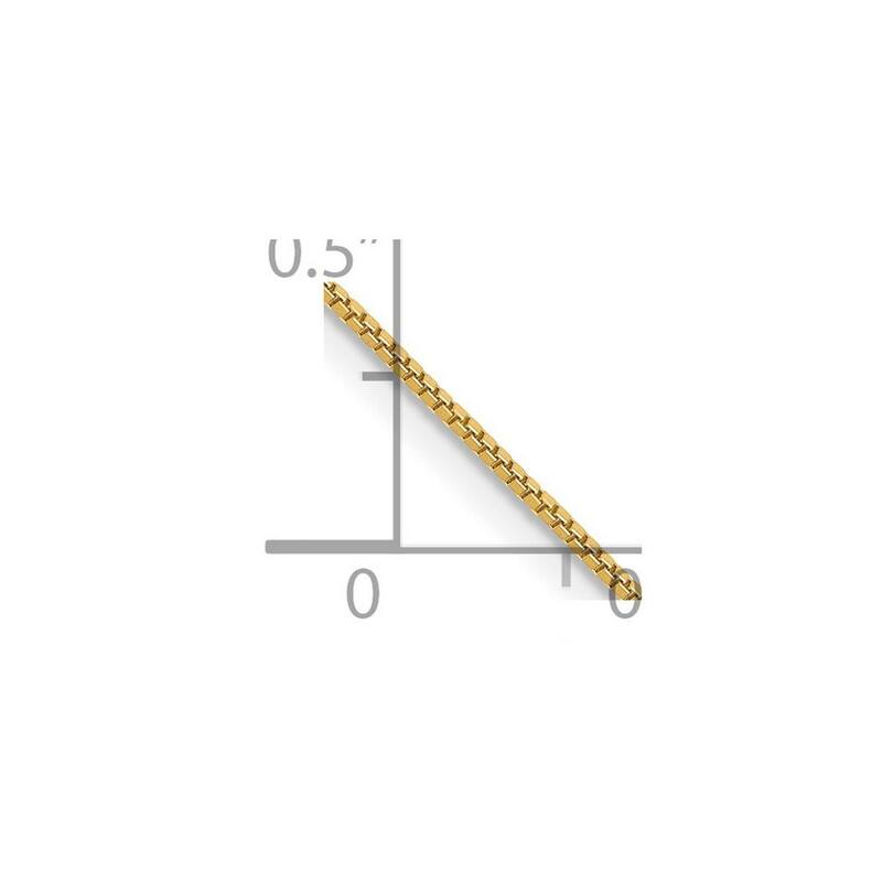 14K Solid Yellow Gold Box Chain Necklace – .65mm, 16-30 Inch, Spring Ring Clasp, Made In Italy, Hallmarked
