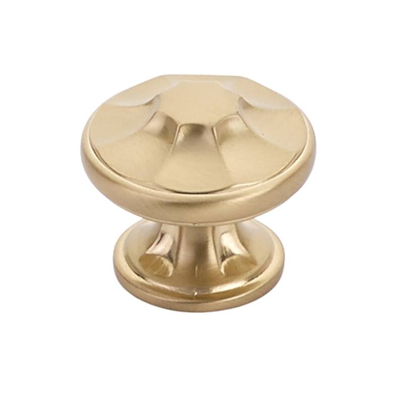Schaub and Company Empire 1-3/8" Decorative Round Mushroom Cabinet - Signature Satin Brass