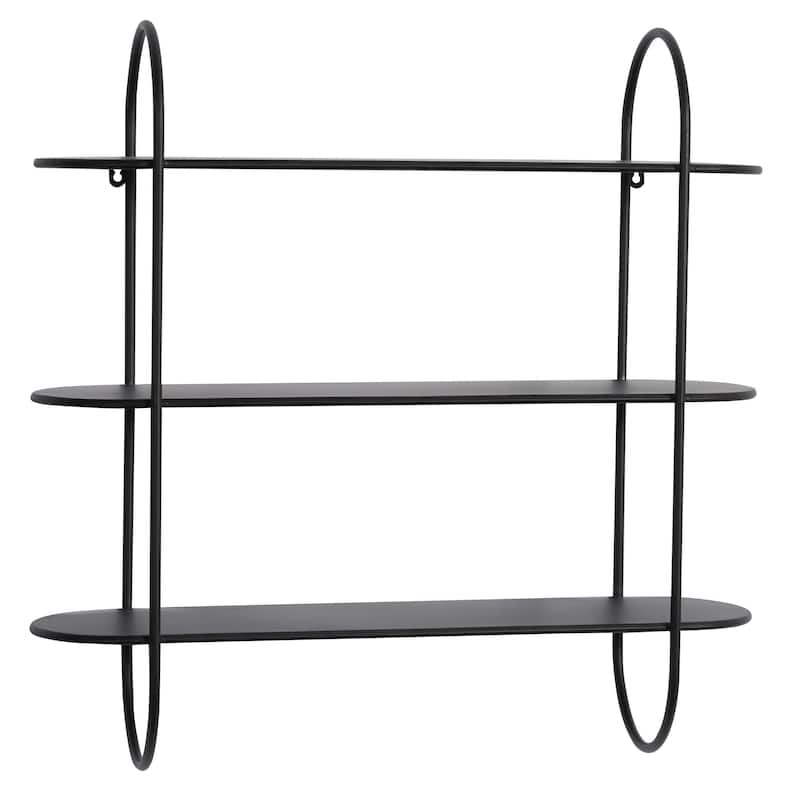 Metal Oval 3 Shelf Wall Shelf - Black - Roche River Decor - Black