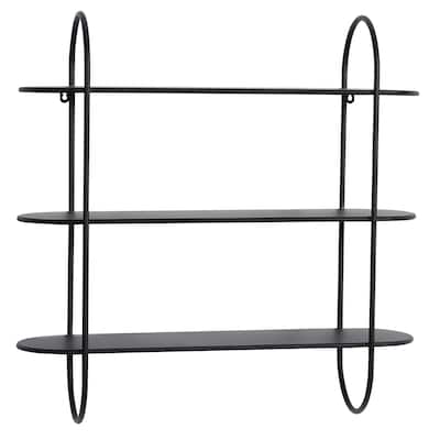 Metal Oval 3 Shelf Wall Shelf - Black - Roche River Decor