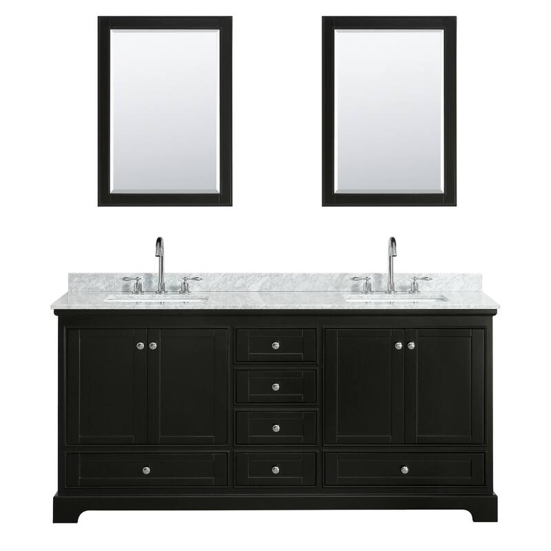 Wyndham Collection Deborah 72" Free Standing Double Vanity Set with