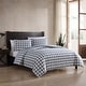 preview thumbnail 3 of 12, Eddie Bauer Basic Plaid Navy Cotton Percale Duvet Cover Set