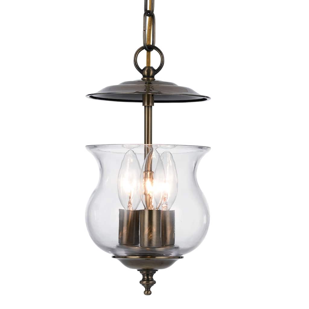 Ascott 3 Light Antique Brass Lantern - 6.5'' W x 11.5'' H