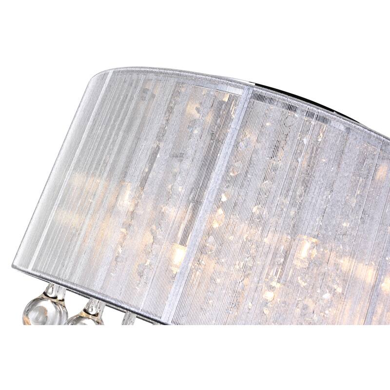 Water Drop 6 Light Drum Shade Flush Mount With Chrome Finish
