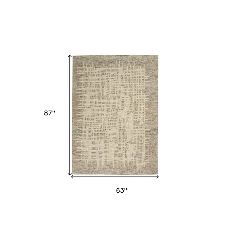 Faqu Power Loomed Abstract Modern Soft Area Rug By HomeRoots - 87' X '63' X '0.5