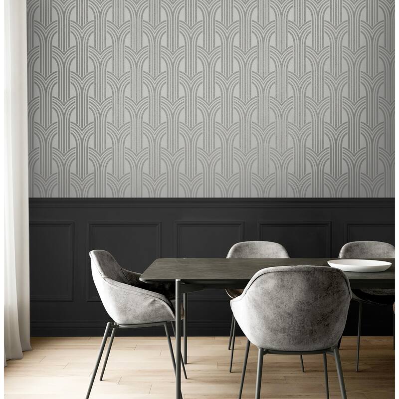 Seabrook Designs Diamond Stripe Glass Beaded Unpasted Wallpaper