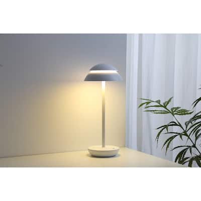 Wireless LED White Desk Lamp with Touch Sensor, 3-Color Stepless Dimmable & Rechargeable Night Light for Kids, Bedroom, Desk