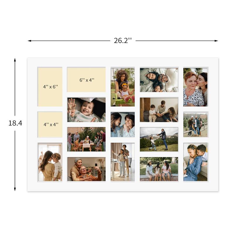 Rustic 17-Pack 4x6 Collage Frame 26.2x18.4 Inch Picture Frames Collage Wall Decor