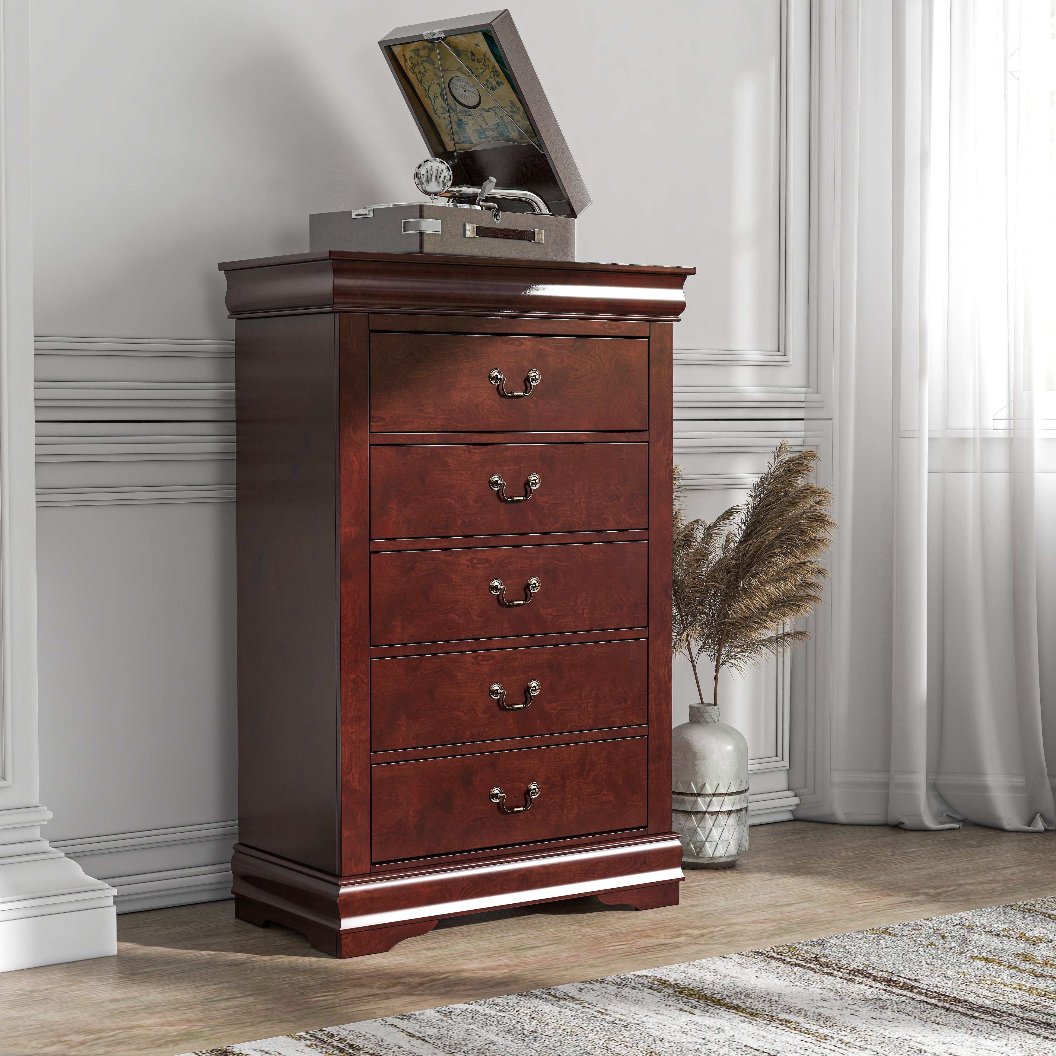 5 drawer Cherry Finish Dressers Bed Bath Beyond