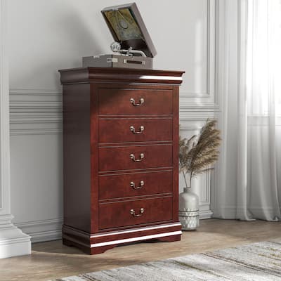 Furniture of America Mayday Traditional Solid Wood 5-drawer Chest