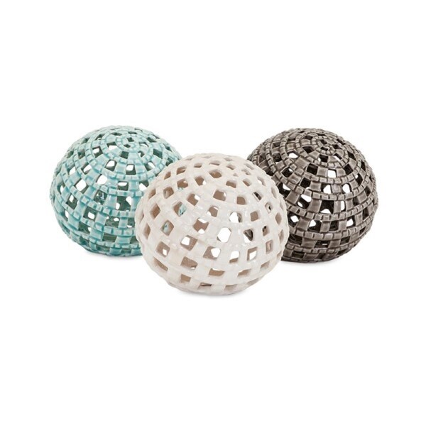 Set of 3 Subtle Colored Indoor Outer Bank Spheres 4.5” - N/A